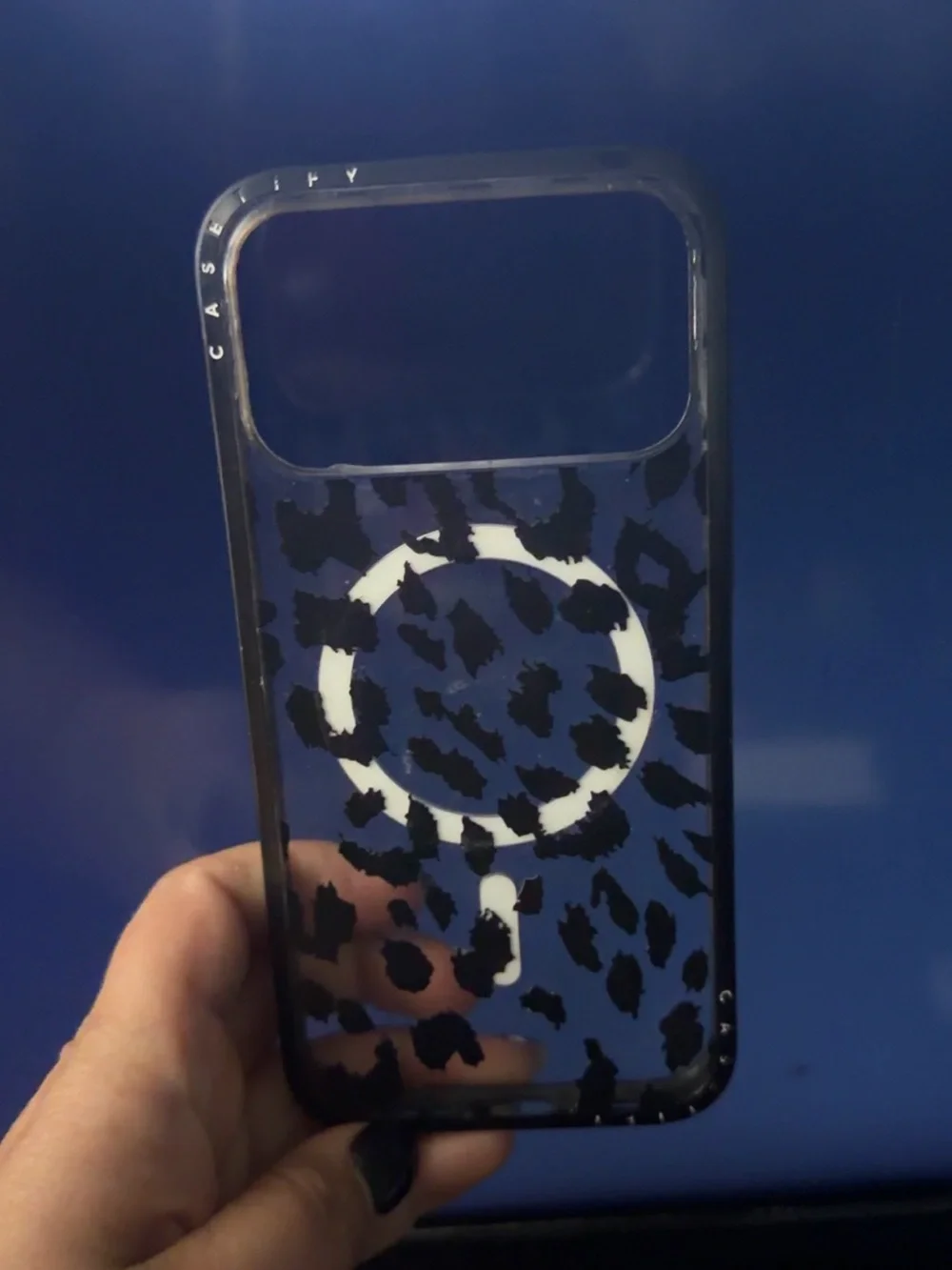 Casetify Clear Leopard MagSafe Case with Black Spots